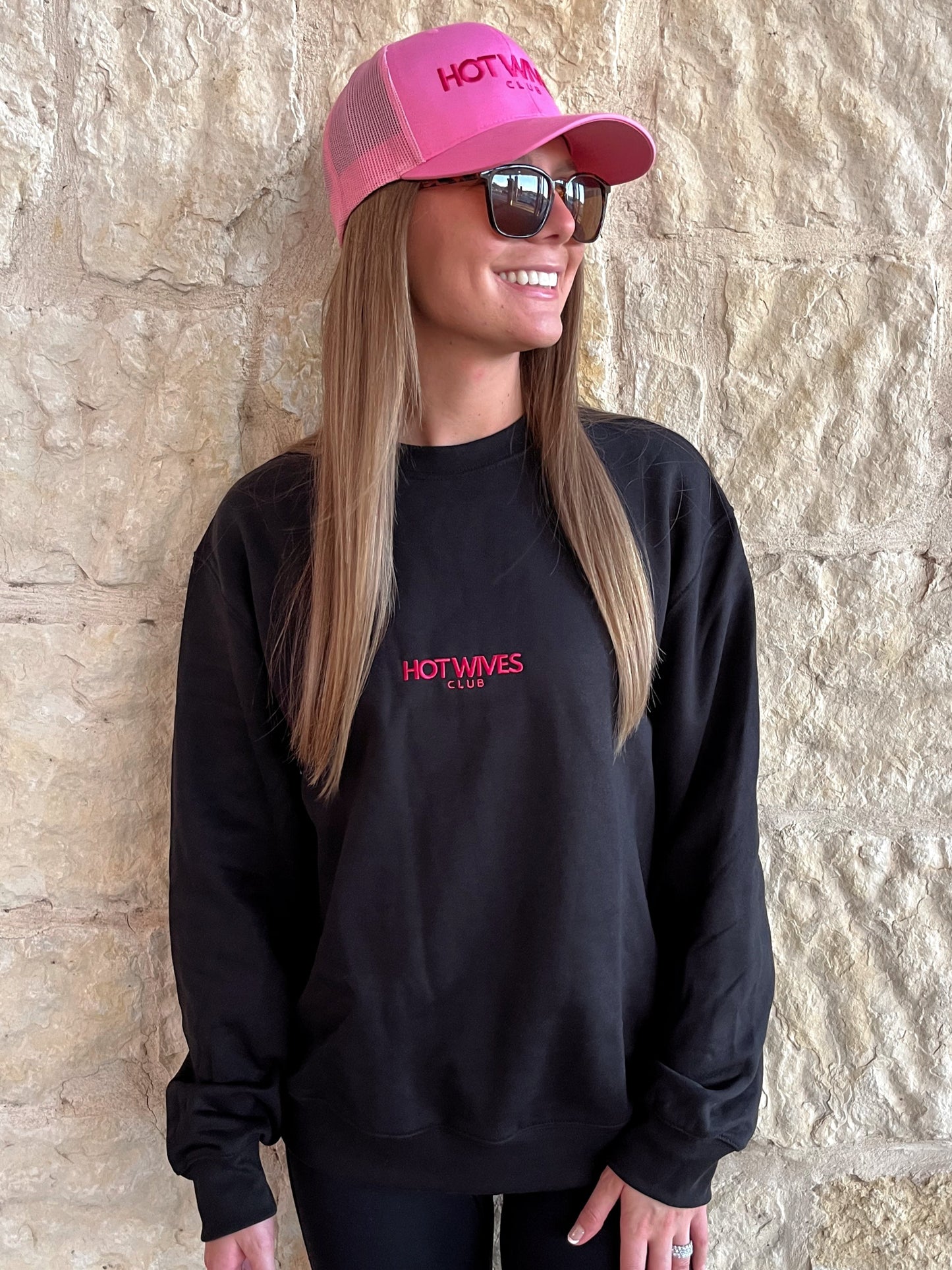 Black HOT WIVES CLUB Crewneck