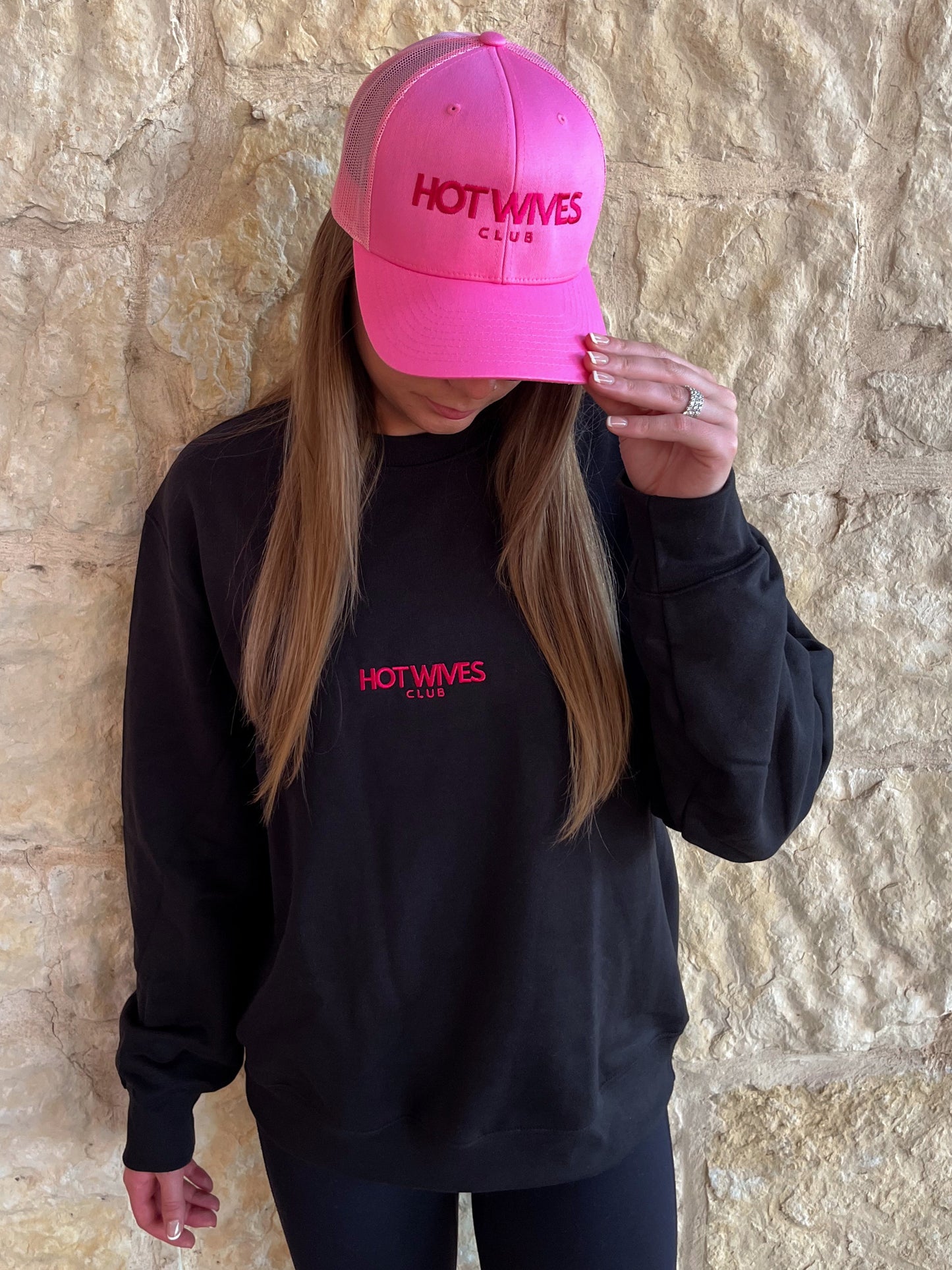 Black HOT WIVES CLUB Crewneck