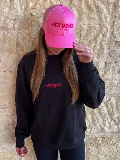 Black HOT WIVES CLUB Crewneck