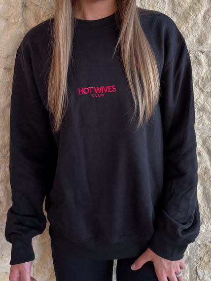 Black HOT WIVES CLUB Crewneck