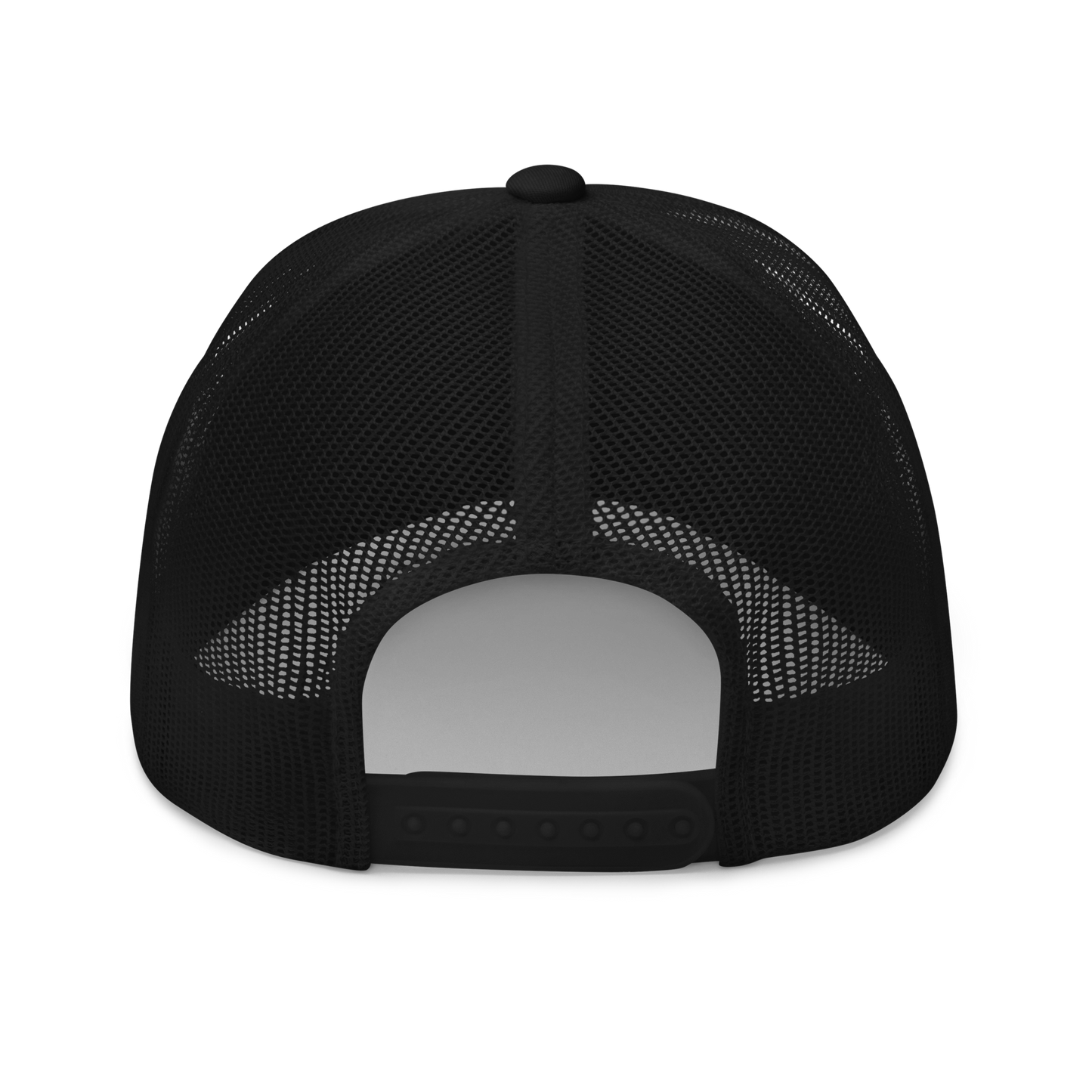 Black mesh cap on a white background