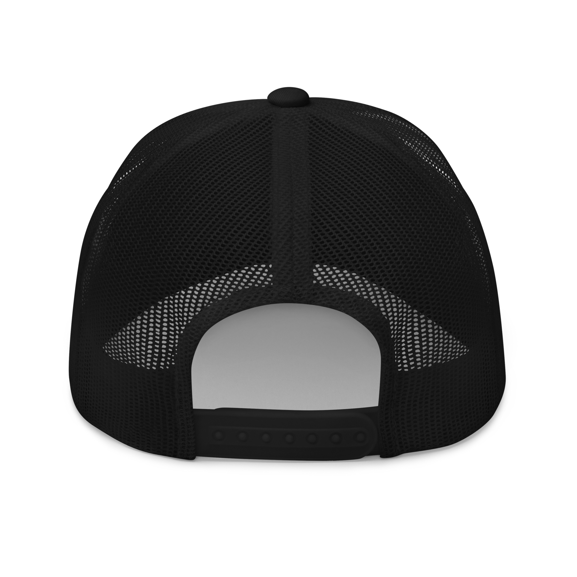 Black mesh cap on a white background