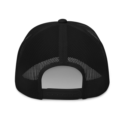 Black mesh cap on a white background
